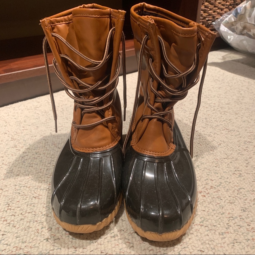 Womens Sporto Arianna The Original Duck Boot Tan Faux Fur Brown Shoes Size 7.5M